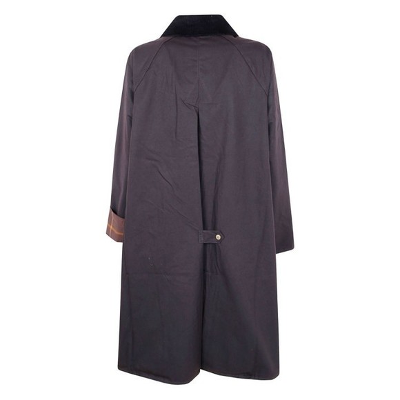 Barbour Brown Cotton Coat With Corduroy Collar And Tartan Details - NWT - Picture 2 of 3